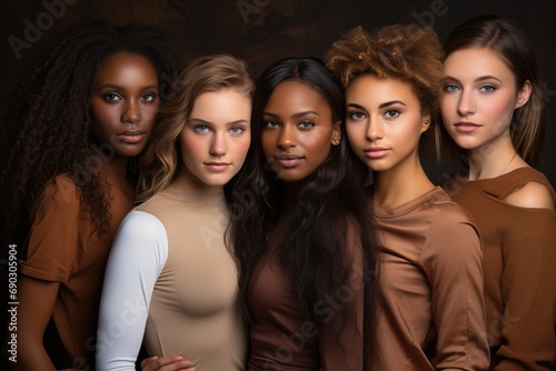 A diverse group of beautiful different races teenage