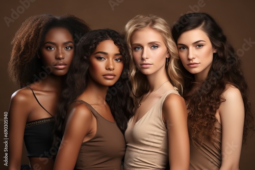 A diverse group of beautiful different races teenage