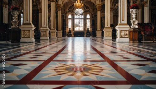 Elegant Chandelier in a Grand Hall