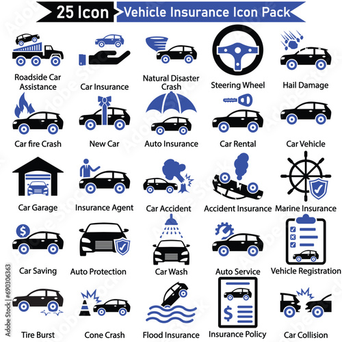 Vehicle Insurance Icon Pack