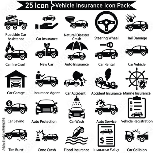 Vehicle Insurance Icon Pack