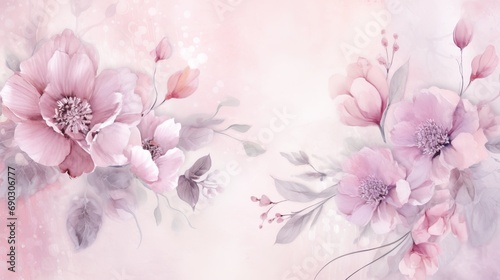 Floral background in the pink color palette. 