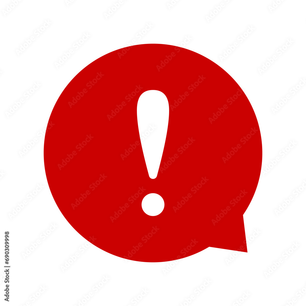 Exclamation mark. Red vector warn sign. Caution or attention icon. Exclamation danger sign. Exclamation mark. Red vector warn sign. Caution or attention icon. Exclamation danger sign.