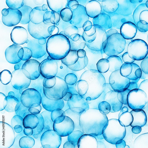 Blue bubbles in water