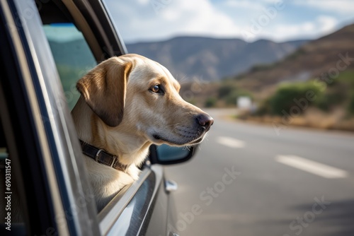 A Dog Looking Out The Window Of A Car