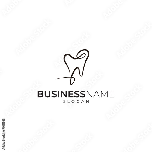 abstract dental logo with line art design style