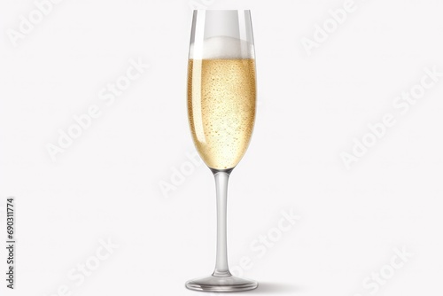 Champagne Flute Isolated On White Background
