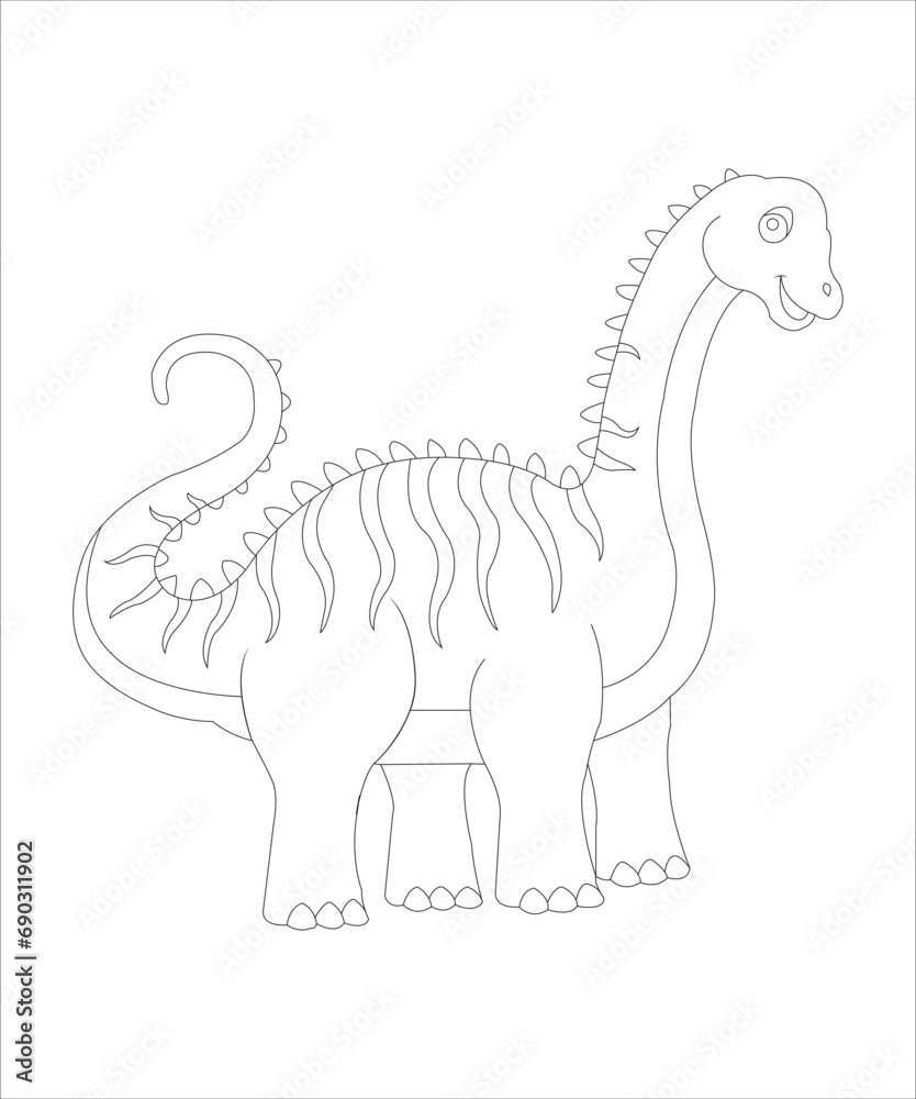Fototapeta premium Tyrannosaurus Coloring Page for Kids