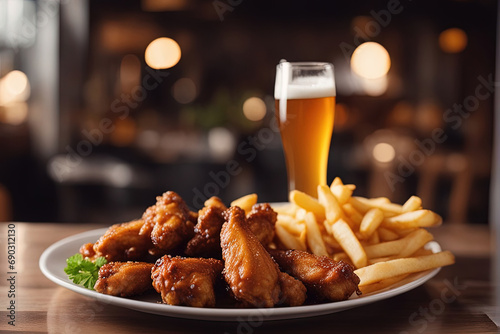 Chicken wings with beer