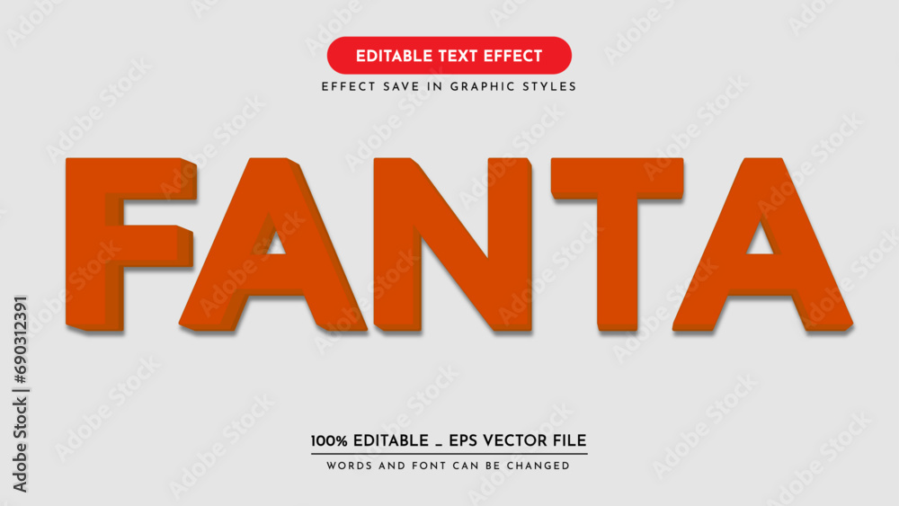 editable text effect style. fanta text effect, vector illustration.