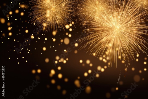 Gold Fireworks Representing Festive Holiday Celebrations
