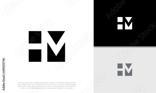 Initials HM logo design. Initial Letter Logo.