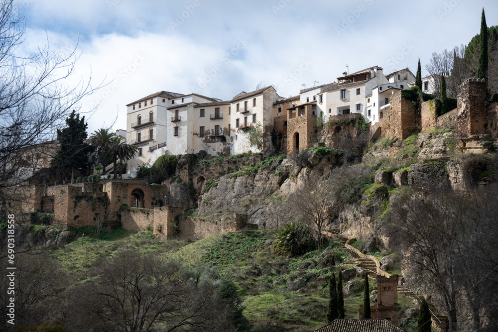The historic walled section of the Andalucian town of Ronda, Spain