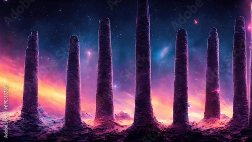 Beautiful illustration of space with pillars of space dust
