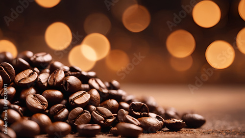 coffee beans on blur background Coffee Beans Closeup On Dark Background 