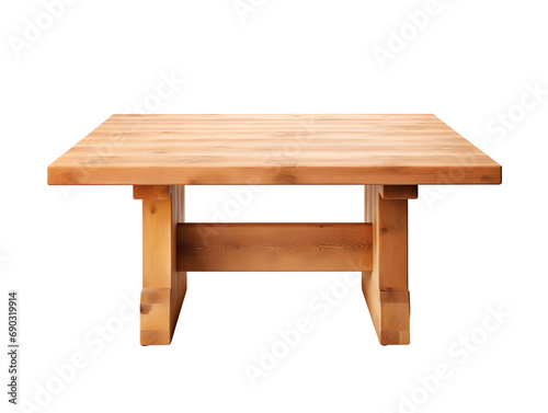 Sleek Modern Wooden Table, isolated on a transparent or white background