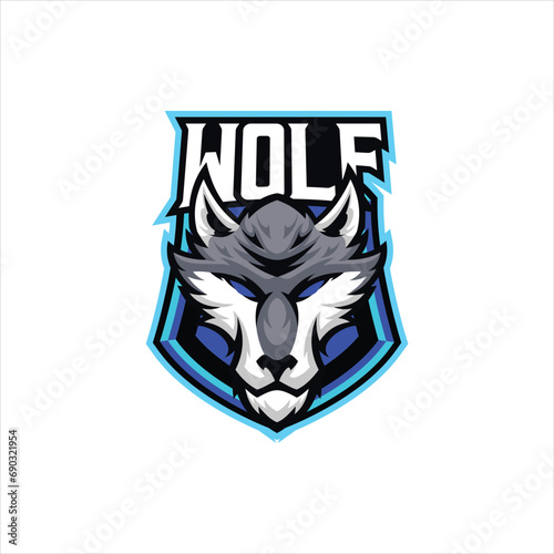 wolf esport mascot design logo