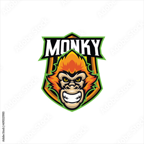 monky esport mascot design logo