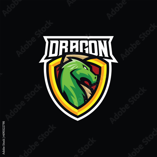 dragon esport mascot design logo