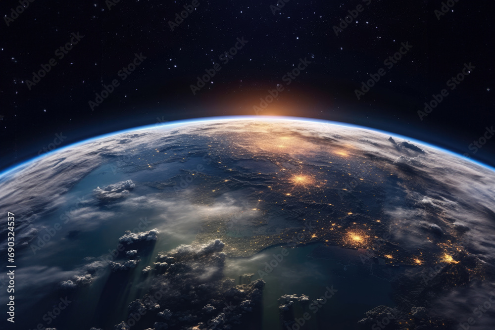 Obraz premium world map.Planet Earth -Communication technology for internet business. Global business concept of connections and information transfer