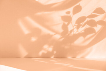 Crédence de cuisine Pantone 2024 Peach Fuzz Ombre de feuille tropicale pêche  © Anna