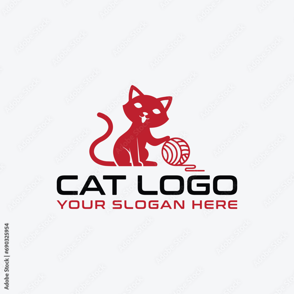 cat pet store logo design vector