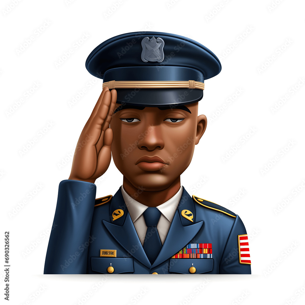 Emoji of a soldier saluting the flag Generative AI Emoji of a soldier saluting the flag Generative AI