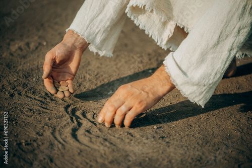 Картината върху платно The Sacred Burial: Unveiling Spiritual Talents