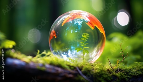 A Glass Ball on a Moss-Covered Ground © Anna