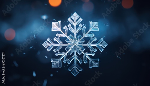 A Beautiful Snowflake on a Dark Background