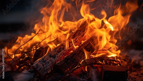 Close-Up of Fiery Flames
