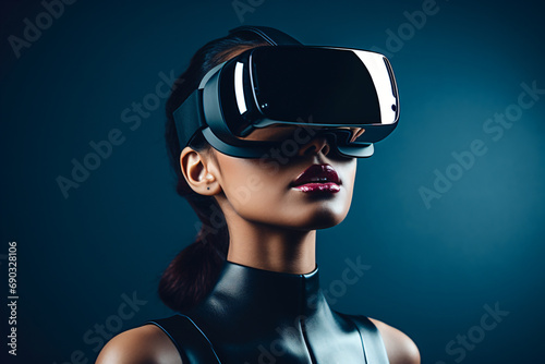 Woman wearing VR goggles © HY