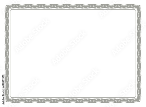 Metal iron silver frame with ornament vector illustration	
