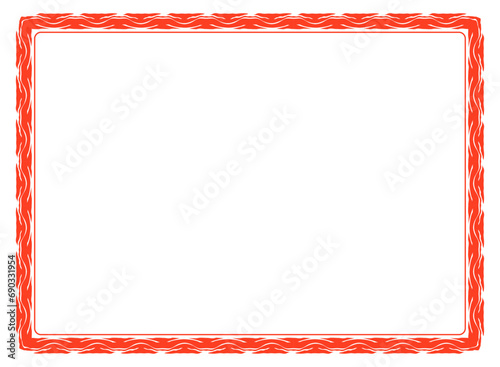 Red frame with ornament vector illustration	
