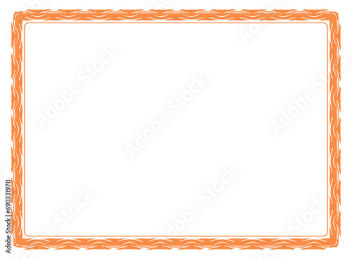 Orange frame with ornament vector illustration	
