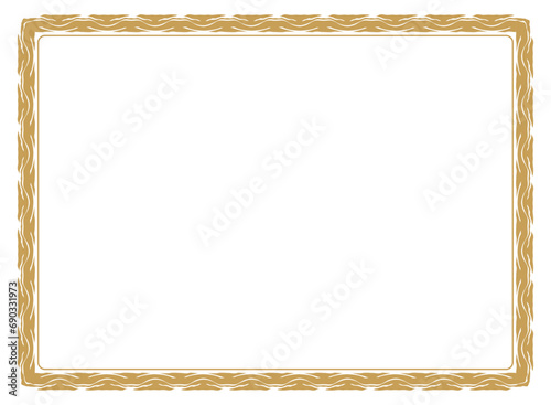 Golden frame with ornament vector illustration	
