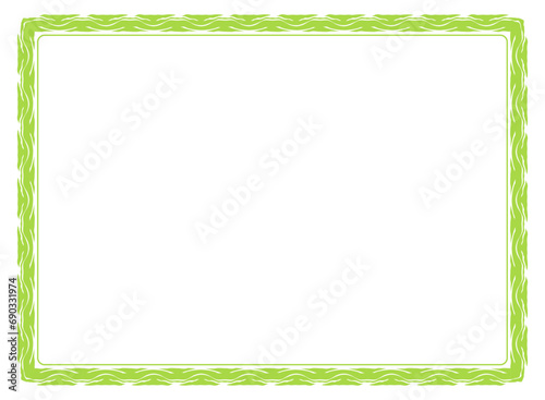 Green frame with ornament vector illustration	
