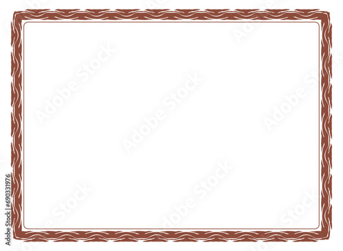 brown frame with ornament vector illustration	
