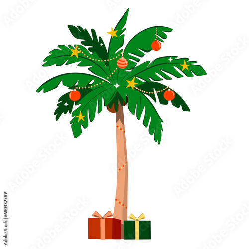 Palm tree Summer Christmas Illustration 