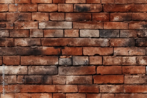 Close up in old brick wall, generated with AI