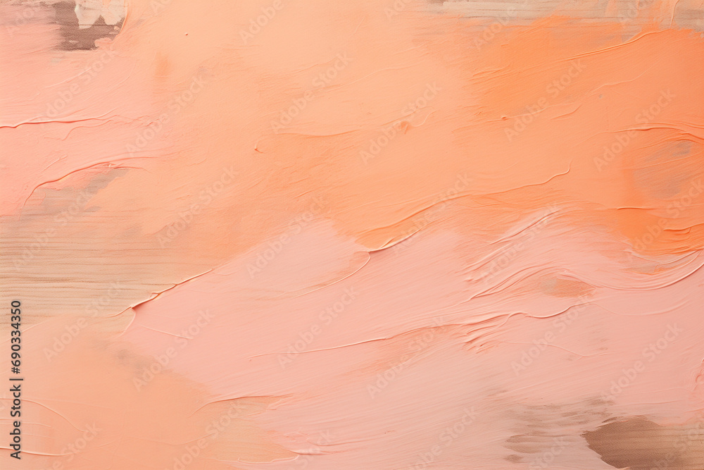 Obraz premium Background with oil art texture. Backdrop with abstract mixing paint effect. Liquid acrylic artwork that flows and splashes. Mixed paints for interior poster. Peach fuzz - color of the year 2024