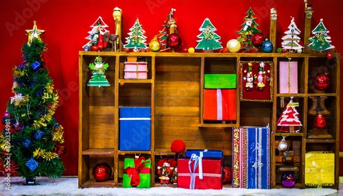 christmas tree with gifts and decorations © melih 