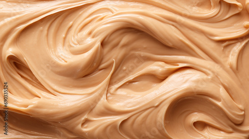 macro shot of peanut butter spread texture background created with Generative Ai