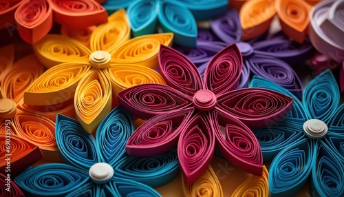 Colorful Paper Flower Stack