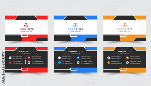 Business card design template, Clean professional business card template, visiting card, business card template.
