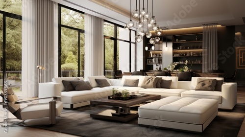 Modern living room with sofa and furniture © Chingiz