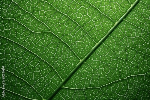 Vibrant Leaf Veins - The intricate vein network of a green leaf, a beautiful symbol of life and nature's complex patterns.

