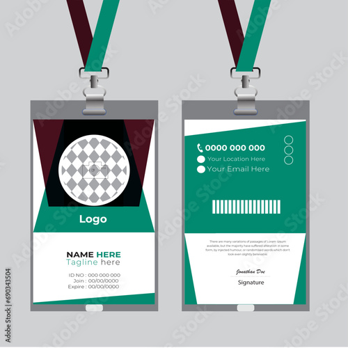 Free vector office id card template and corporate id card design