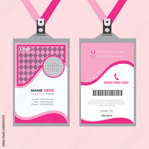 Free vector office id card template and corporate id card design