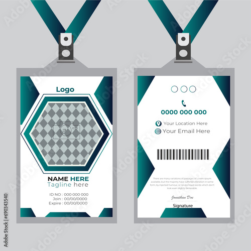 Free vector office id card template and corporate id card design